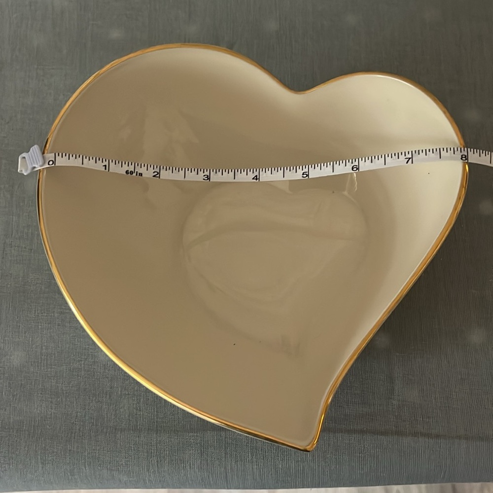 Vintage LENOX China Ivory with Gold Rimmed Heart Shaped Dish - Picture 8 of 9